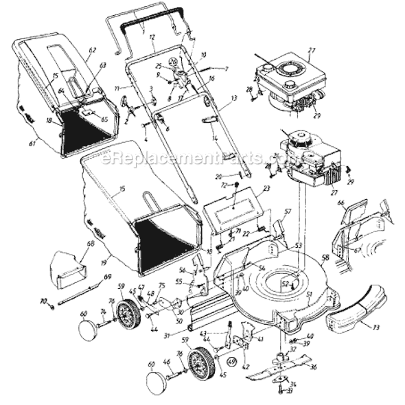 MTD 11A-429B033 (2000) Push Walk-Behind Mower Page A Diagram