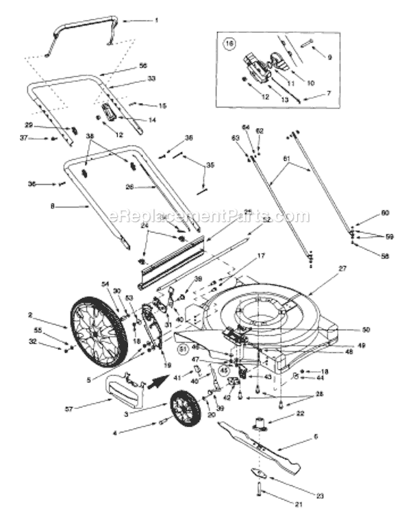 MTD 11A-505G033 (1999) Push Walk-Behind Mower Page A Diagram