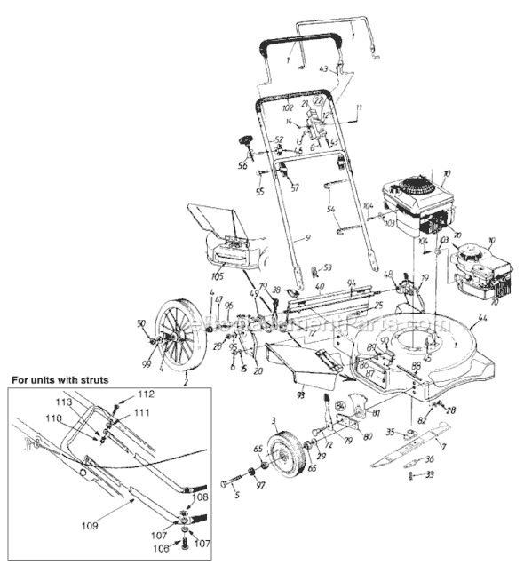 MTD 11A-506F382 (1998) Push Walk-Behind Mower Page A Diagram