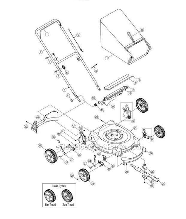 MTD 11A429R729 (2006) Lawn Mower General Assembly Diagram