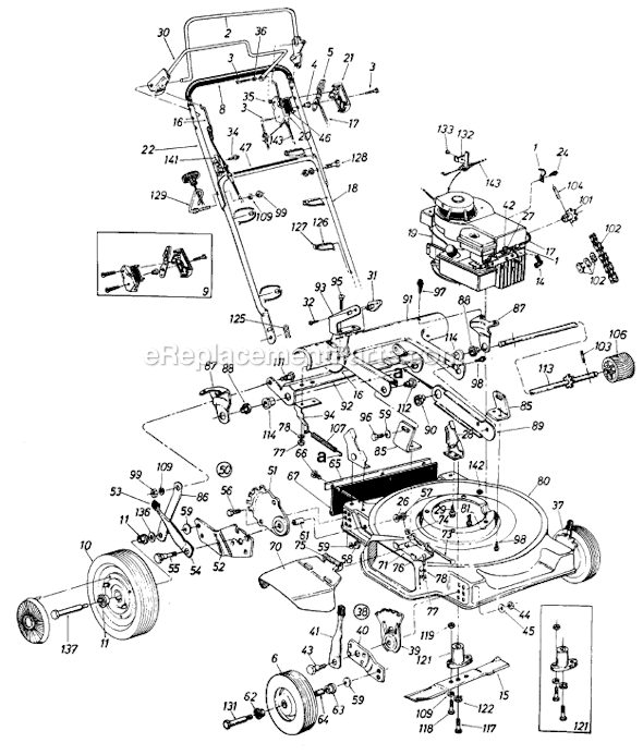 MTD 12220C (1986) Self-Propelled Walk-Behind Mower Page A Diagram