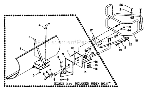 Troy-Bilt 12586 Dozer/Snow Blade & Bumper Kit Complete Page A Diagram