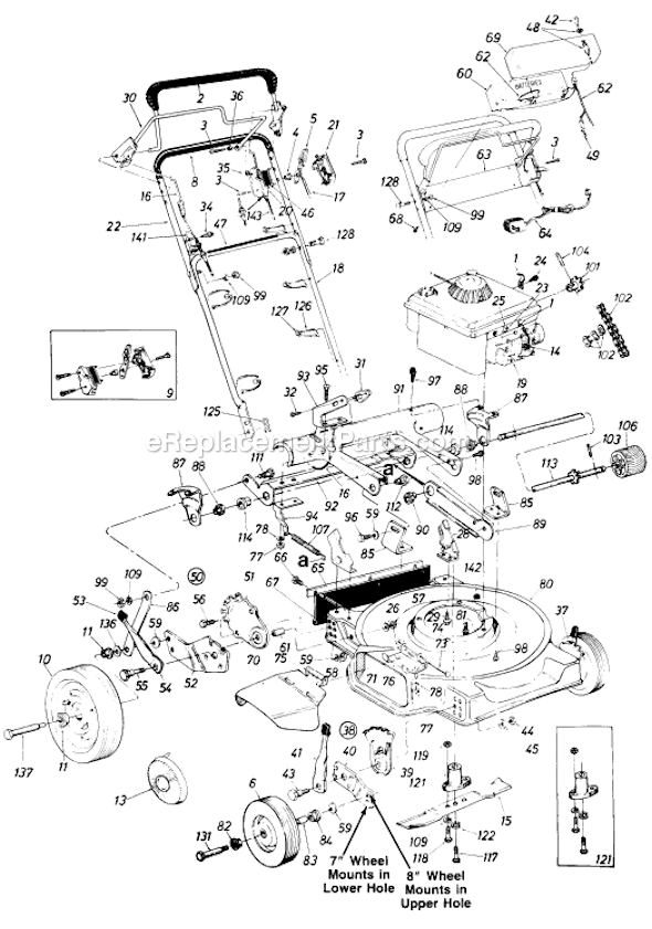 MTD 126-226-308 (1986) Self-Propelled Walk-Behind Mower Page A Diagram