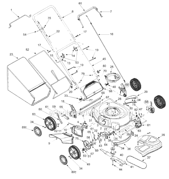 MTD 12A-469W121 (2004) Self-Propelled Walk-Behind Mower Page A Diagram