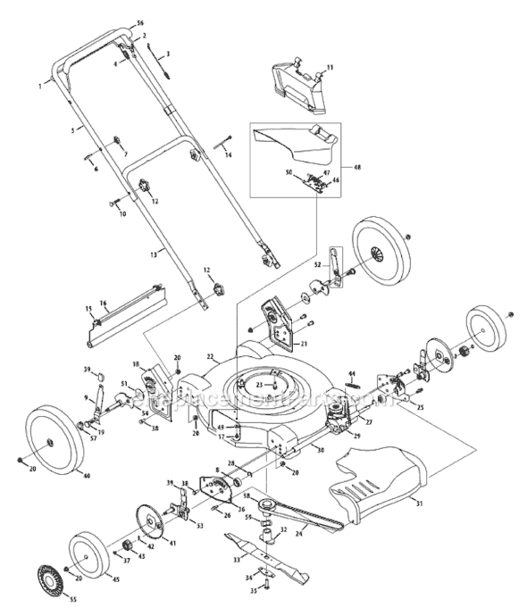 MTD 12A-529R004 (2009) Self-Propelled Walk-Behind Mower Page A Diagram