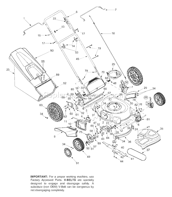 MTD 12A-567A796 (2004) Self Propelled Walk Behind Mower General Assembly A796 Diagram