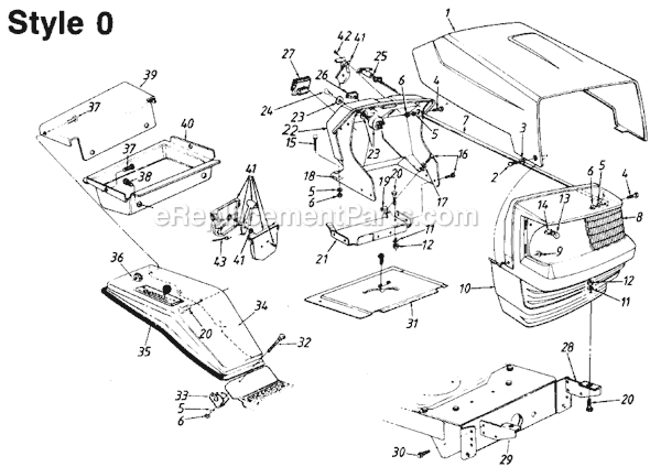 MTD 130-600-000 (Style 0) (1990) Lawn Tractor Page A Diagram
