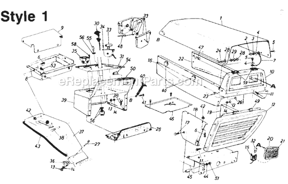 MTD 130-601-000 (Style 1) (1990) Lawn Tractor Page A Diagram