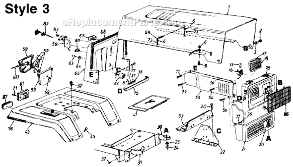 MTD 130-603-000 (Style 3) (1990) Lawn Tractor Page A Diagram