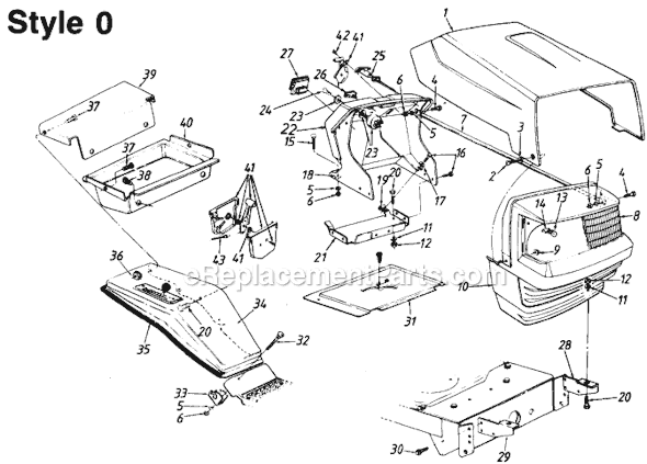 MTD 130-610-000 (Style 0) (1990) Lawn Tractor Page A Diagram