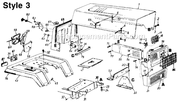 MTD 130-613-000 (Style 3) (1990) Lawn Tractor Page A Diagram