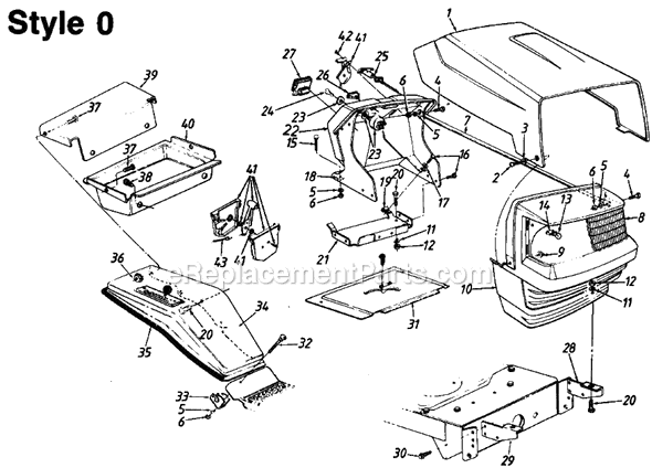 MTD 130-620-382 (Style 0) (1990) Lawn Tractor Page A Diagram