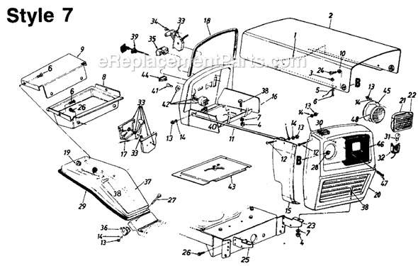 MTD 130-637-372 (Style 7) (1990) Lawn Tractor Page A Diagram