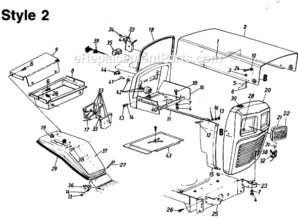 MTD 130-642-729 (Style 2) (1990) Lawn Tractor Page A Diagram