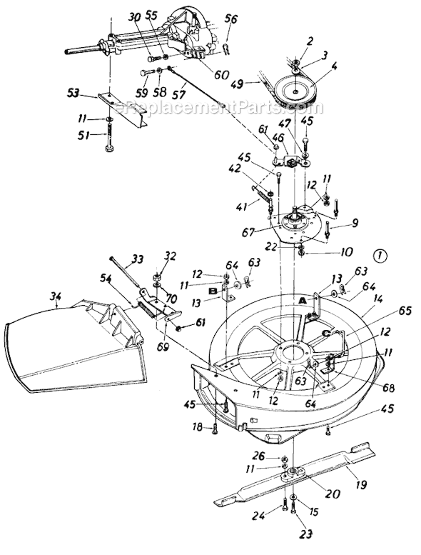 MTD 131-510-000 (Deck B) (1991) Lawn Tractor Page A Diagram