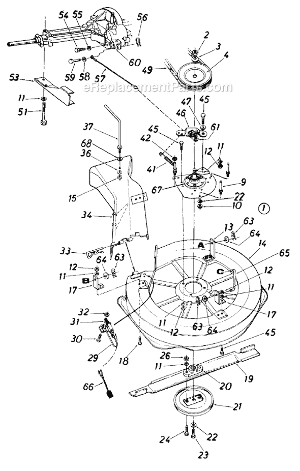MTD 131-510-000 (Deck C) (1991) Lawn Tractor Page A Diagram