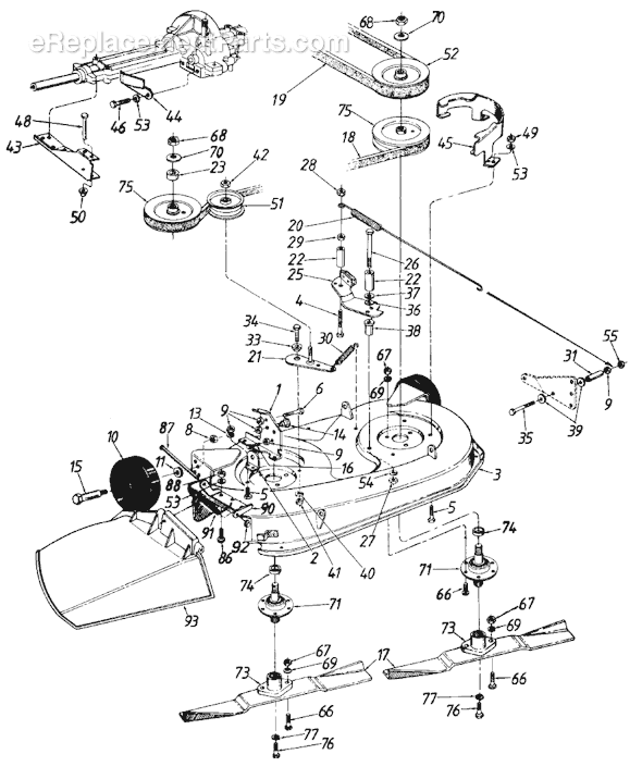MTD 131-510-000 (Deck D) (1991) Lawn Tractor Page A Diagram