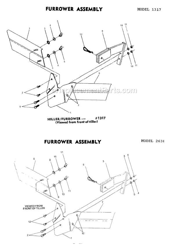 Troy-Bilt 1317 Furrower Assembly Page A Diagram