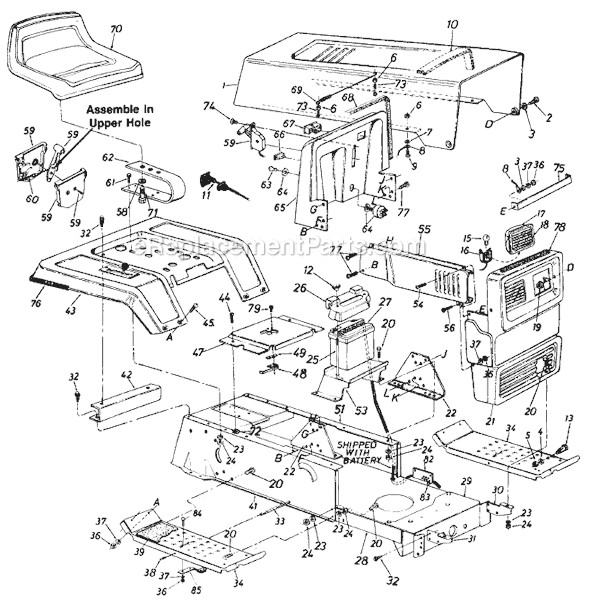 MTD 137-573-131 (Style 3) (1987) Lawn Tractor Page A Diagram
