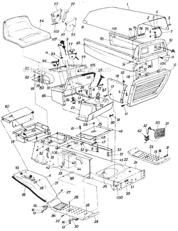 MTD 137-631-205 (Style 1) (1987) Lawn Tractor Page A Diagram