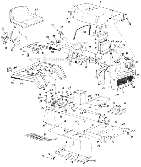 MTD 138-686-372 (1988) Lawn Tractor Page A Diagram