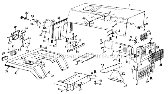 MTD 139-533-000 (1989) (Style 3) Lawn Tractor Page A Diagram
