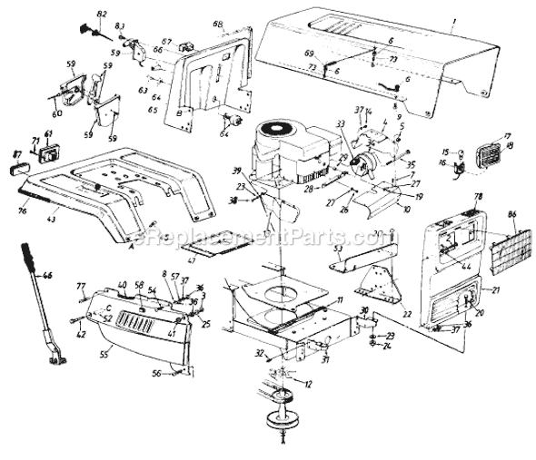 MTD 139-538-000 (1989) (Style 8) Lawn Tractor Page A Diagram