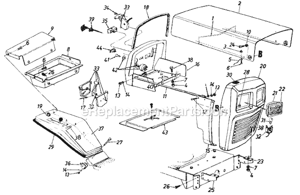 MTD 139-542-000 (1989) (Style 2) Lawn Tractor Page A Diagram