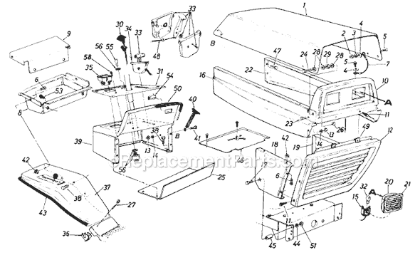 MTD 139-601-000 (1989) (Style 1) Lawn Tractor Page A Diagram