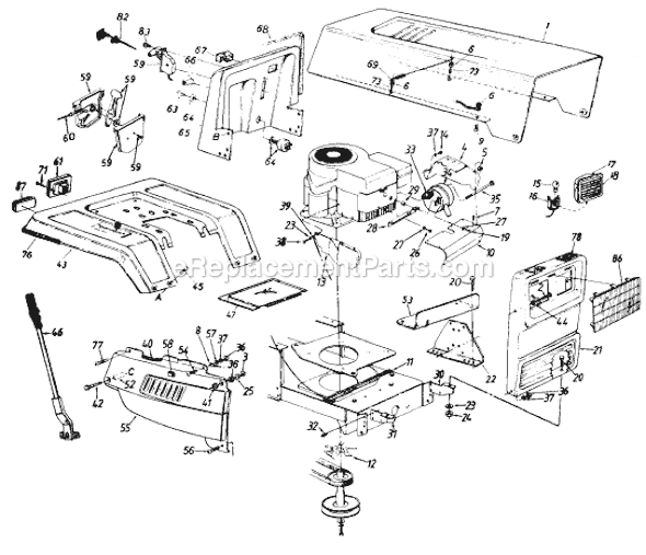 MTD 139-618-000 (1989) (Style 8) Lawn Tractor Page A Diagram