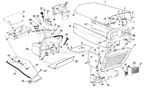 MTD 139-631-000 (1989) (Style 1) Lawn Tractor Page A Diagram