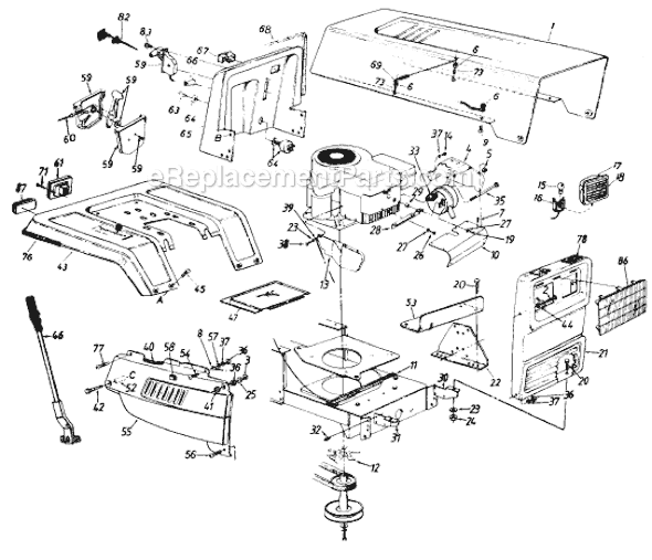 MTD 139-658-000 (1989) (Style 8) Lawn Tractor Page A Diagram