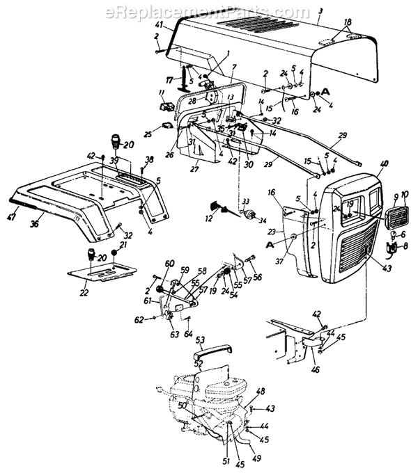 MTD 140-842H401 (Style 2) (1990) Lawn Tractor Page A Diagram