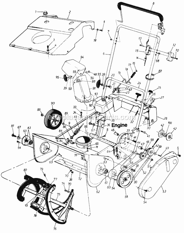 MTD 180-352 (1989) Snowblower Parts Diagram
