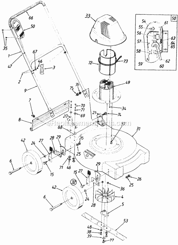 MTD 182-097B205 (1992) Lawn Mower Wheel_Assembly_Complete Diagram
