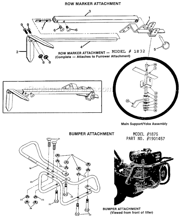 Troy-Bilt 1832 Row Marker Attachment Page A Diagram