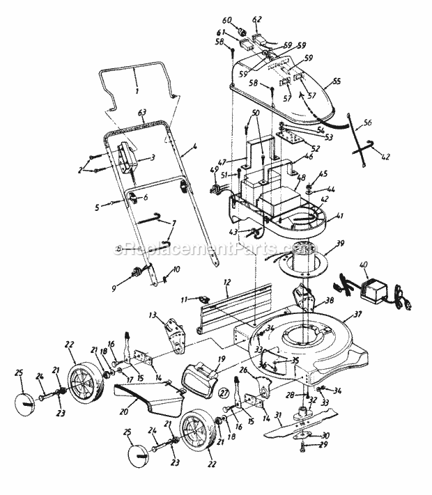 MTD 185-708-000 (1995) Lawn Mower General_Assembly Diagram