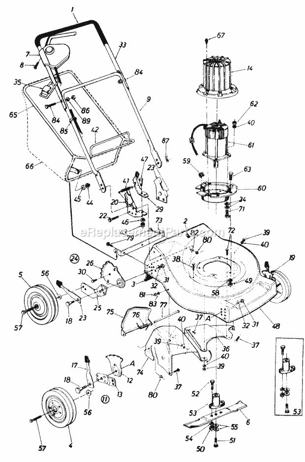 MTD 186-302-000 (1986) Lawn Mower Parts Diagram