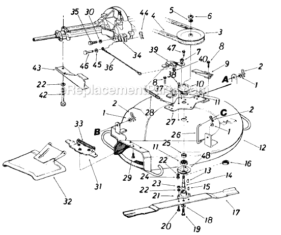 MTD 195-795-713 (1985) Lawn Tractor Page A Diagram