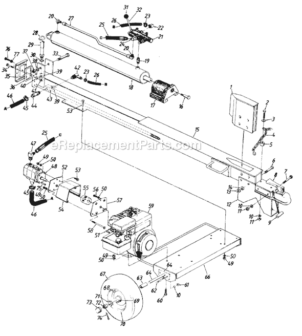 MTD 240610 (1990) Log Splitter Page A Diagram