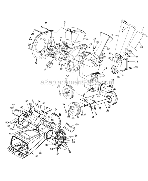 MTD 247-465A513 (1997) Chipper Page A Diagram