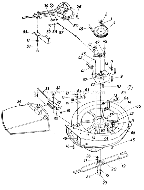 MTD 251-534-136 (1991) Lawn Tractor Page A Diagram