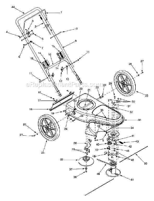 MTD 25A-253N401 (2001) Wheeled Trimmer General Assembly Diagram