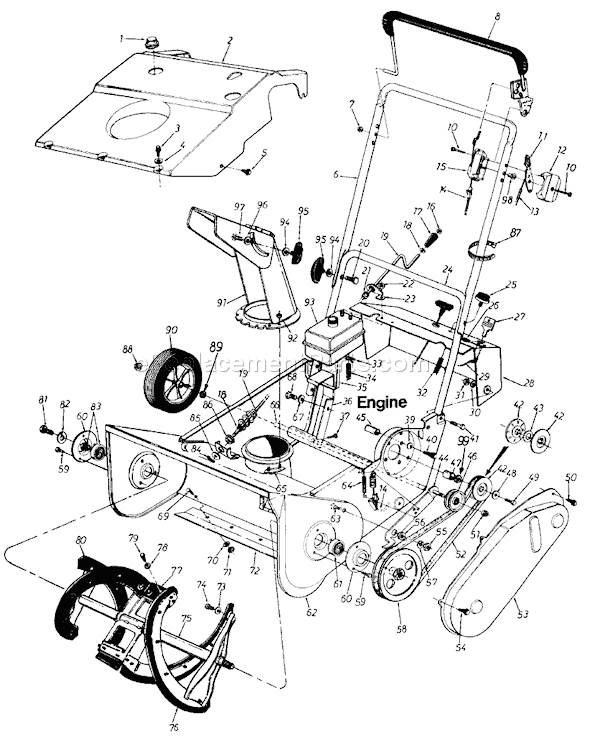 MTD 31180C (1986) Snowblower Page A Diagram