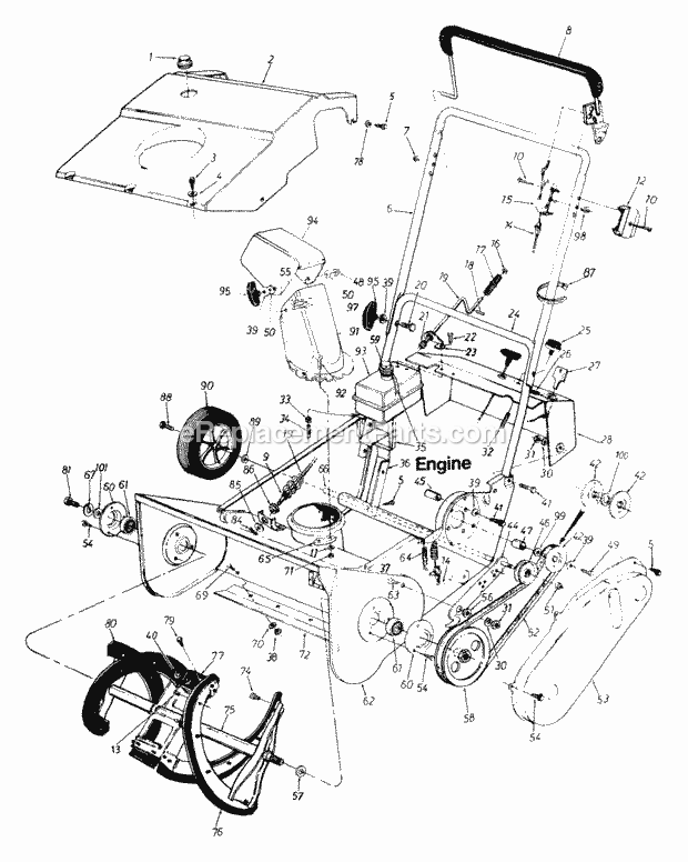 MTD 312-181-192 (1992) Snowblower General_Assembly Diagram