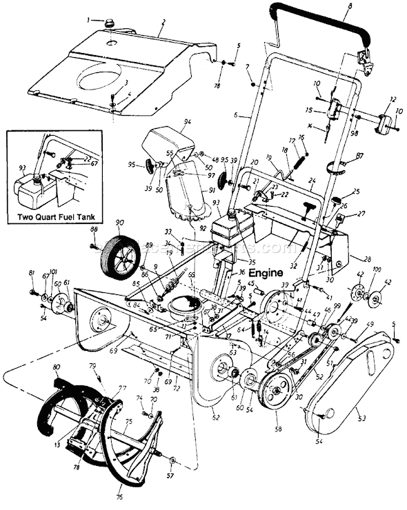 MTD TMO-35252 (1991) Snowblower Page A Diagram