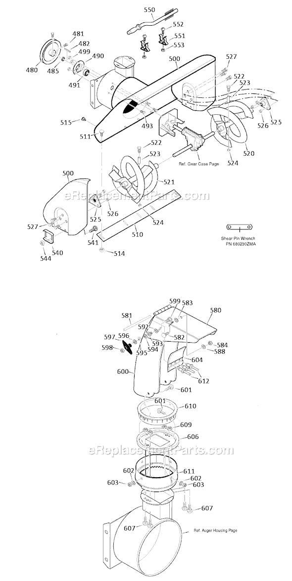 Murray 1695558 (C950-52847-0)(2008) 24" Dual Stage Snowthrower Page E Diagram