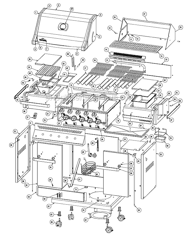 Napoleon PRO450RB Prestige Pro Gas Grill Page A Diagram