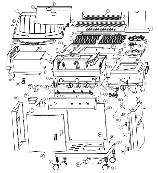 Napoleon US405RSBI Ultra Chef Infrared Grill Page A Diagram