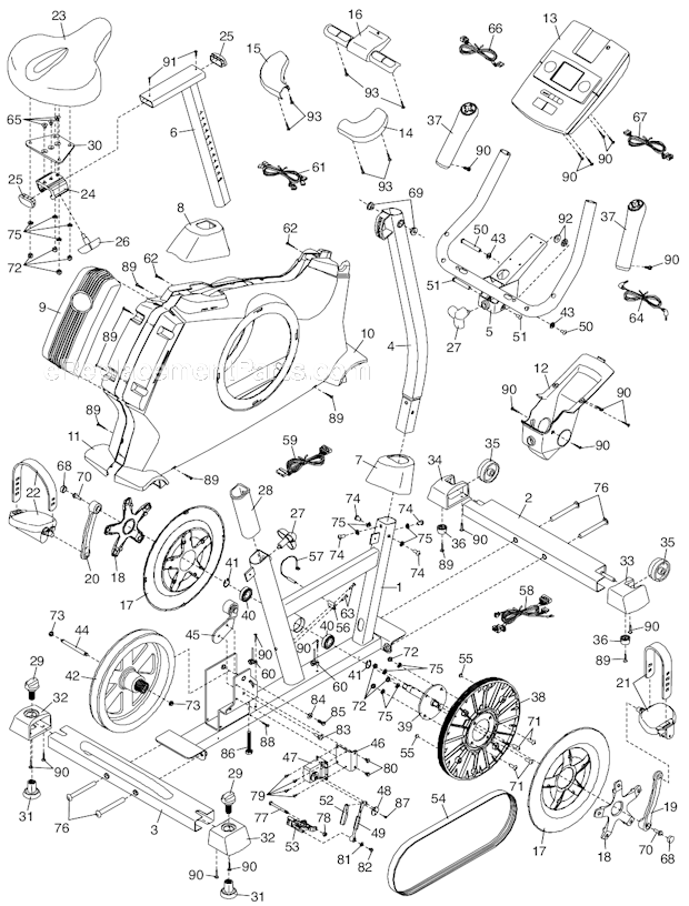 NordicTrack NTCCEX023090 (C2SI) Bike Page A Diagram